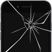 表面のガラスが割れたiPhone